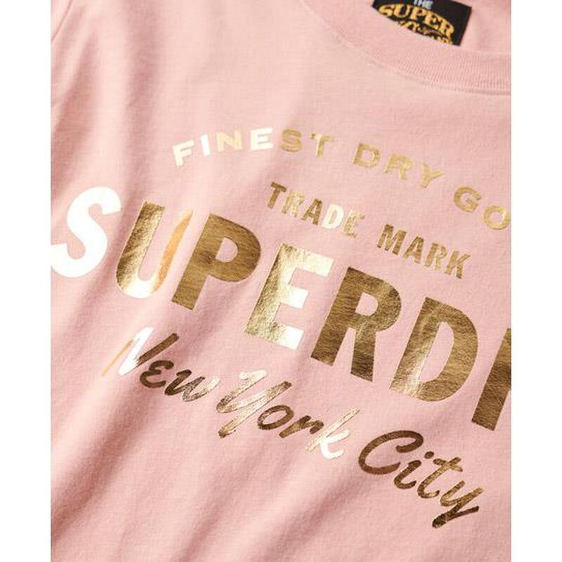 Superdry Luxe Metallic Logo Relaxed Tee image number 2